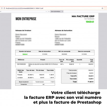 Vos factures ERP dans votre prestashop