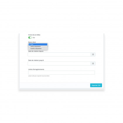 Export clients prestashop
